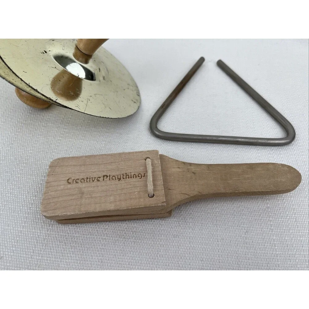Vintage Kids Musical Instruments‎ - Cymbals, Triangle, Creative Clapper Children